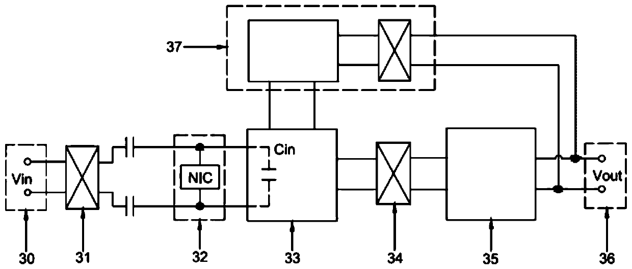 A chopper amplification circuit adopting a negative impedance compensation technology