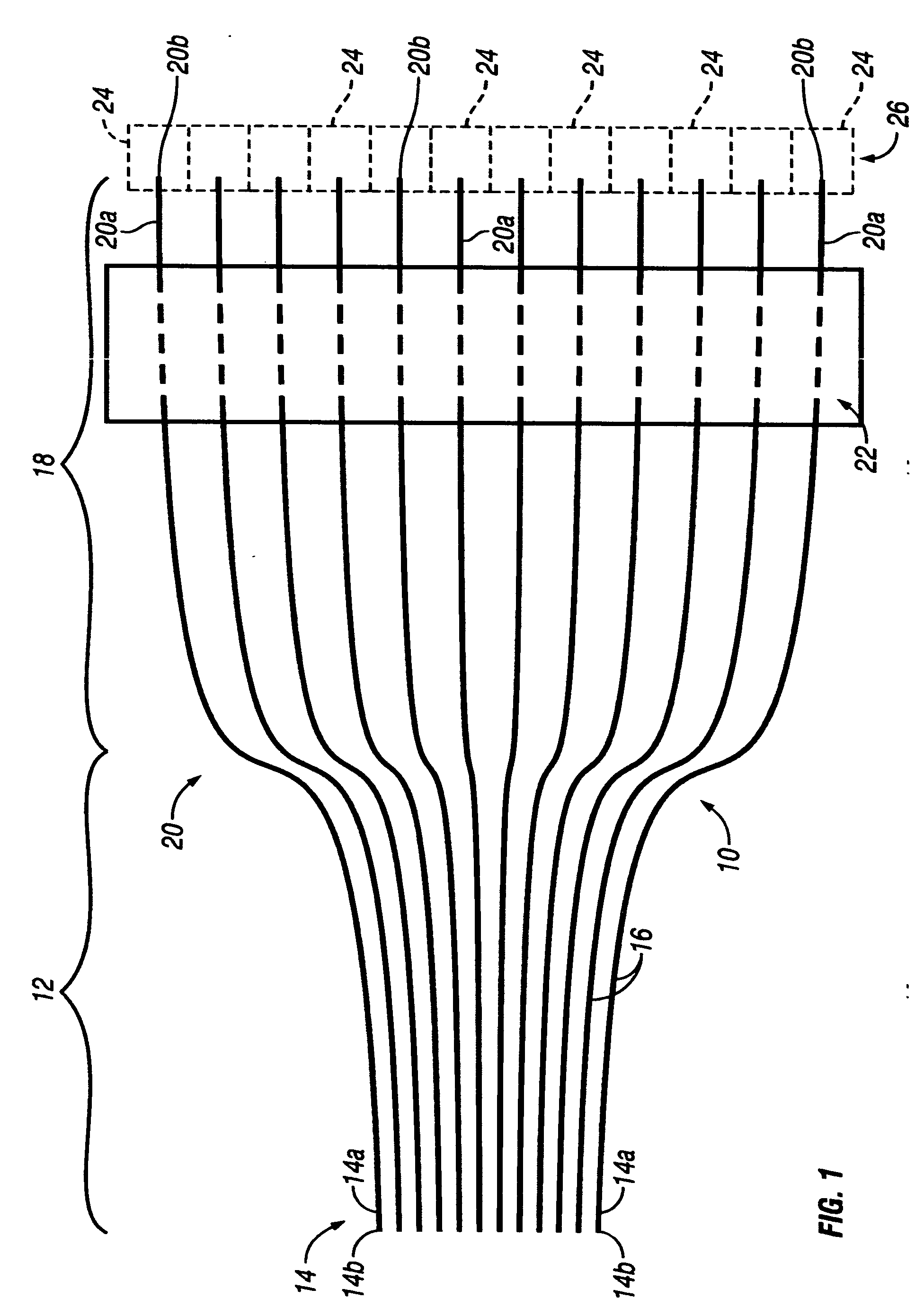 Parallel fiber-fan-out optical interconnect for fiber optic system