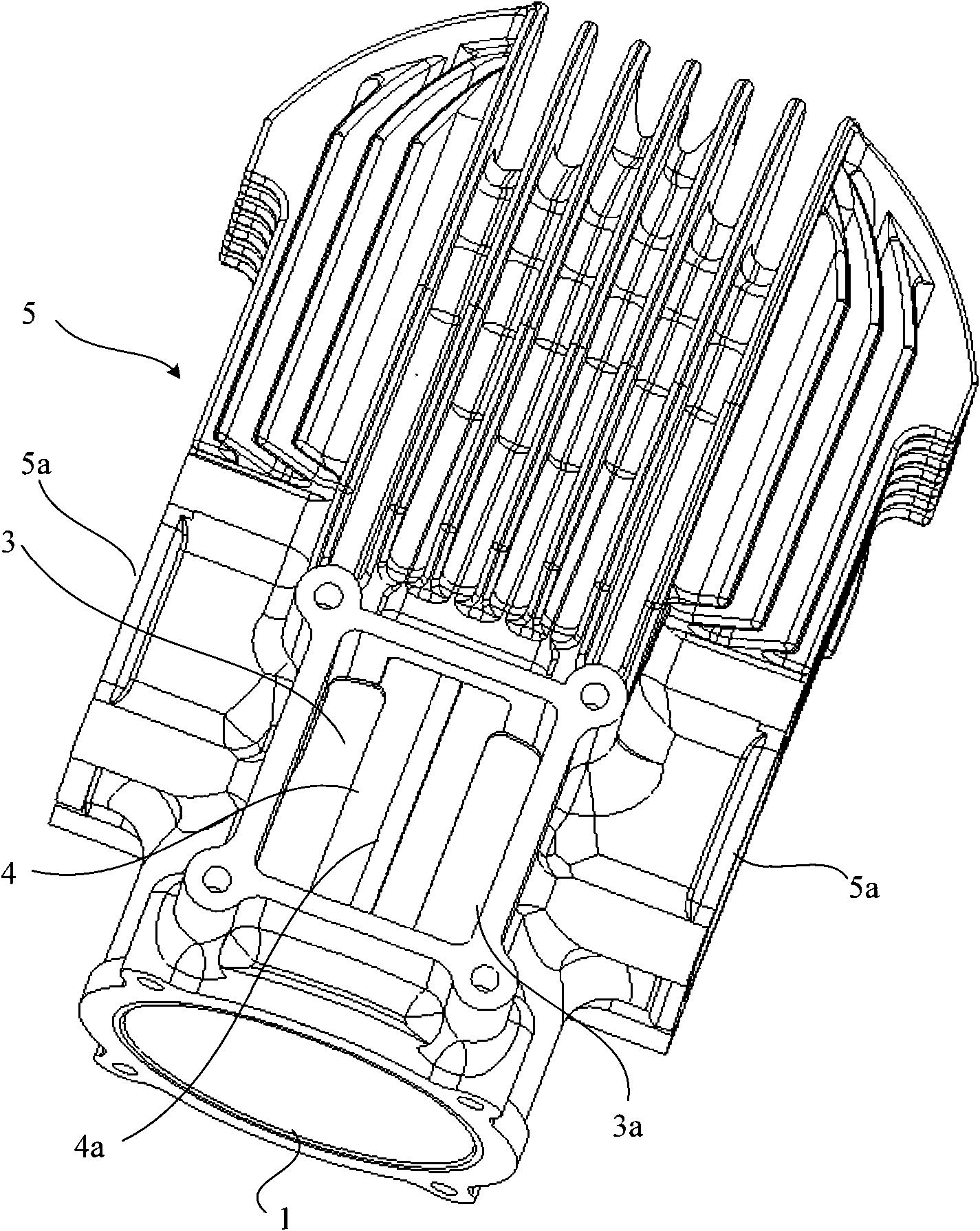 Double-stroke crank round slider internal combustion engine cylinder jacket, engine body and internal combustion engine thereof