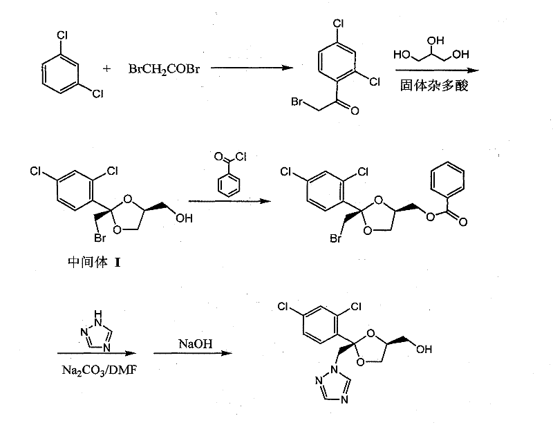 Preparation of cis-2-(2,4- dichlorophenyl)-2-([1,2,4]- triazole-1-methyl )-[1,3] dioxolane -4-Methyl methanesulfonate