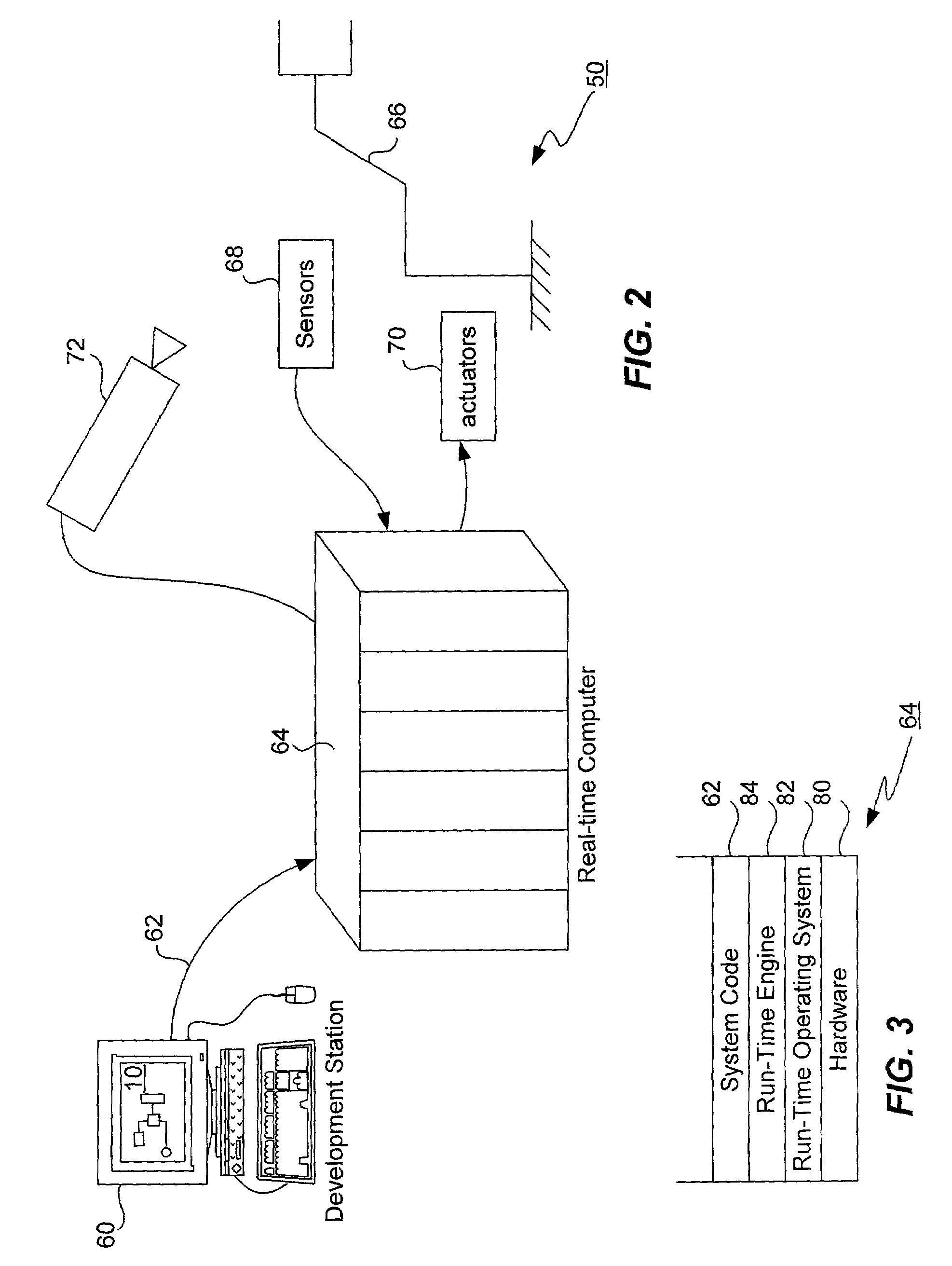 Real-time control system development tool with input pins providing values used by component during execution