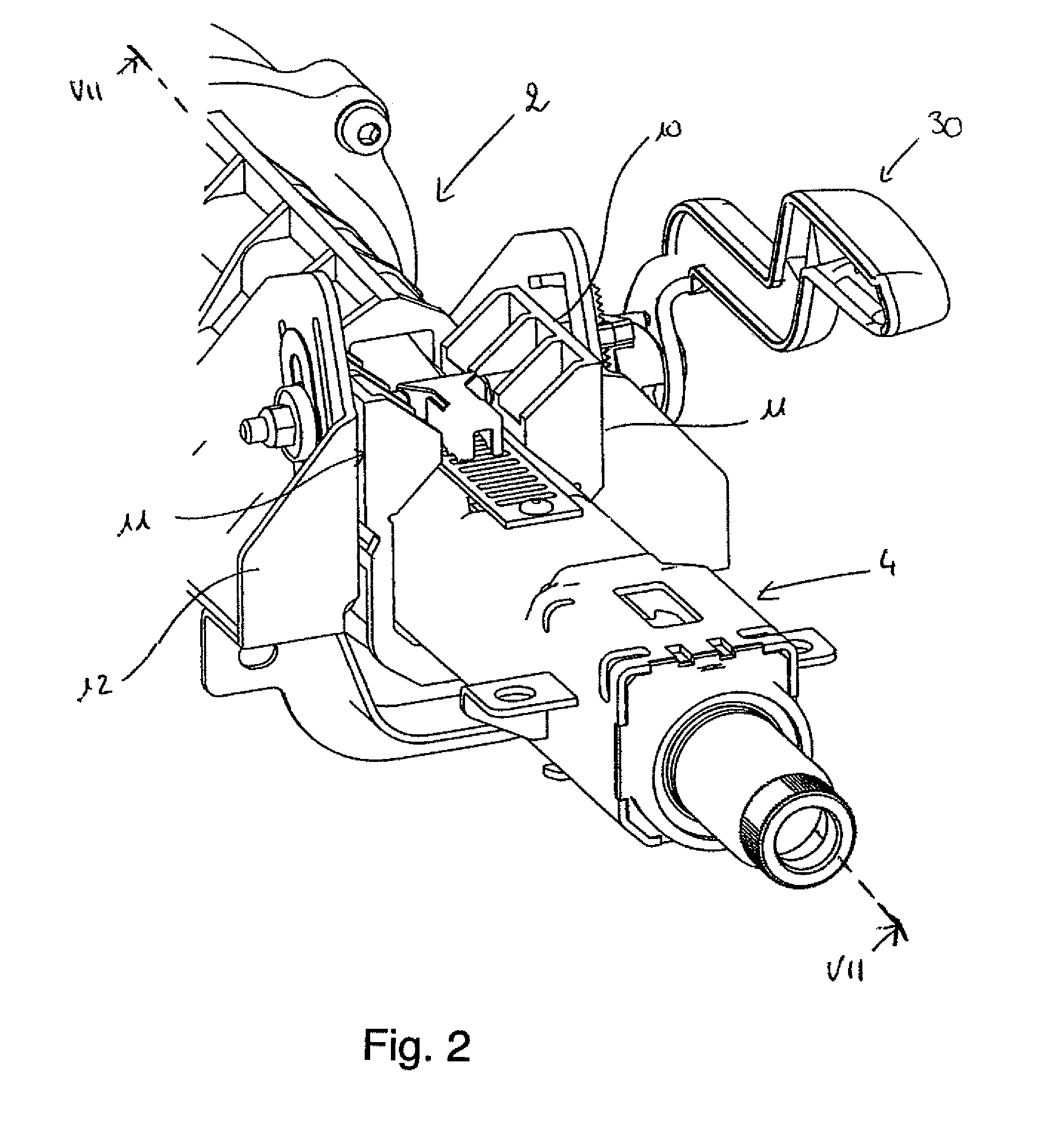 Adjustable steering column for motor vehicles