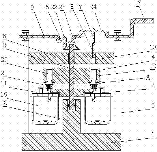 Instrument for perpendicularly assembling chemical mixer and penicillin bottle