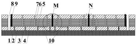 High-efficiency thin-film solar component battery structure and implementation method thereof