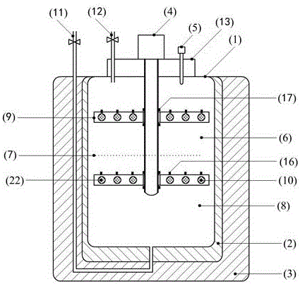 High temperature and high pressure dynamic galvanic corrosion experiment method and device