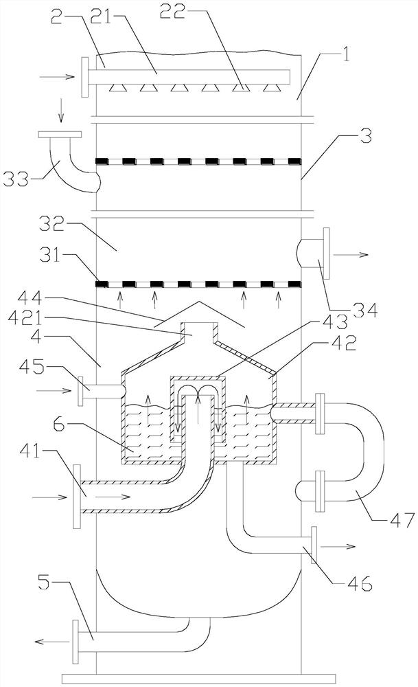 Liquid seal adsorption dust removal device and use method thereof