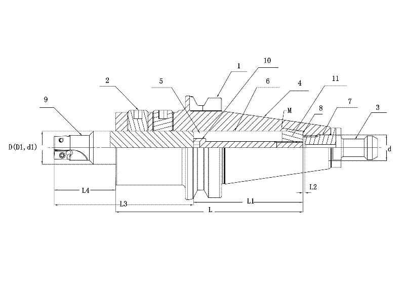 Tool clamp capable of adjusting overhang amount of tool in a large range