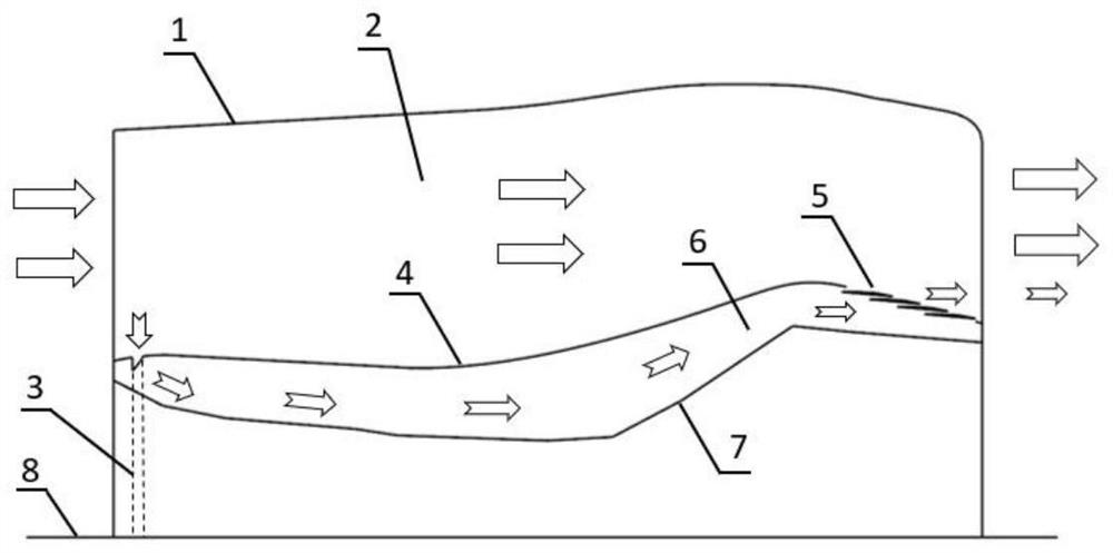 A large bypass ratio turbofan engine core cabin ventilation structure and ventilation method