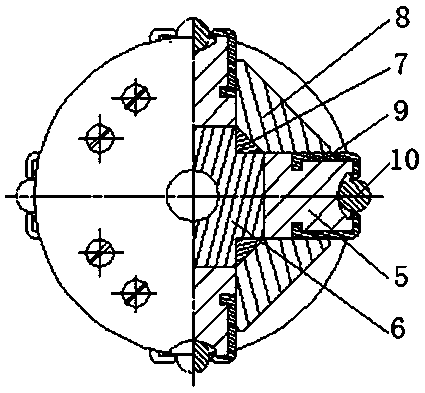 Magnetic rolling processing device for inner surface of long and circular tube