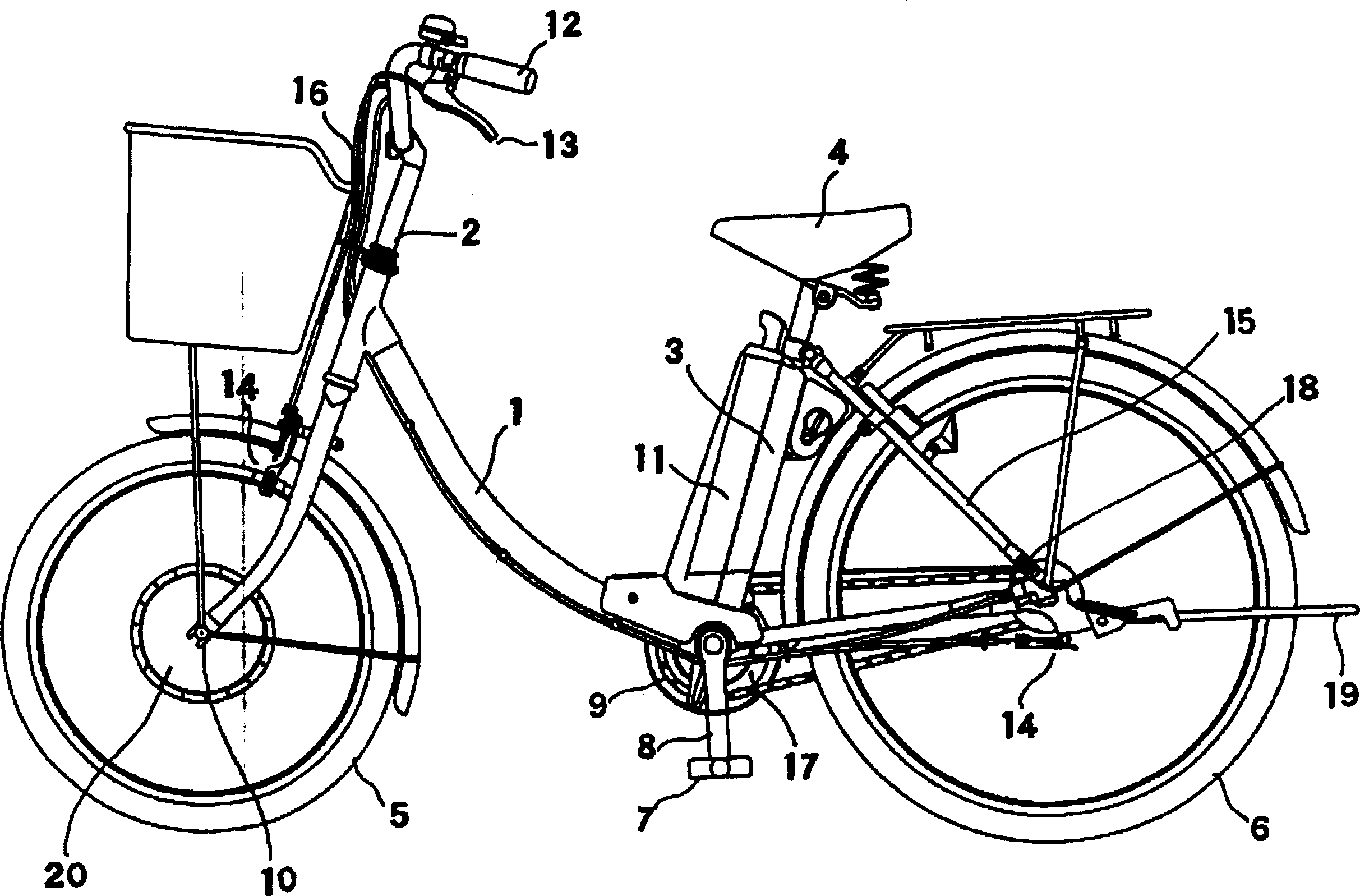 Front wheel driven electric bicycle