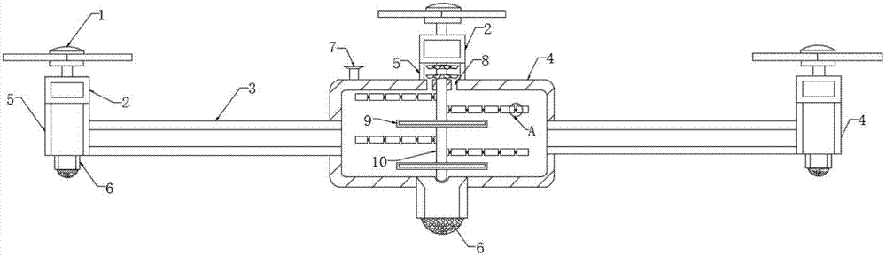 Pesticide carrying and spraying device of drone