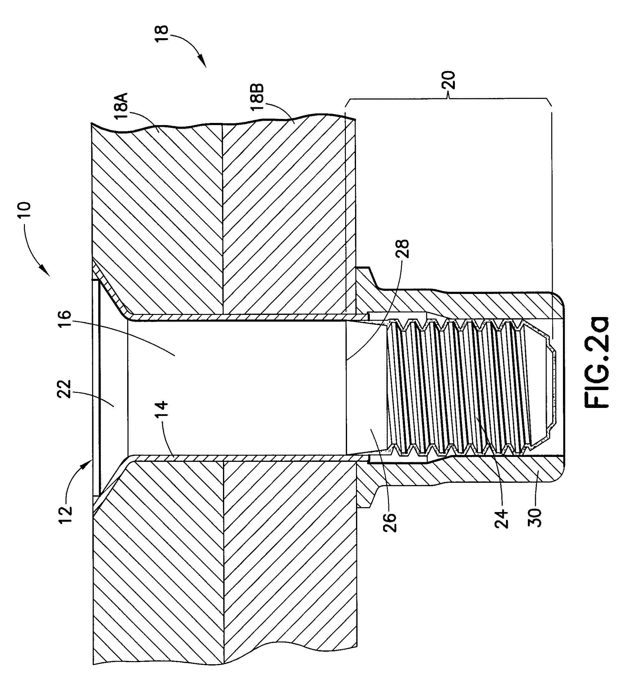 Enhanced conductivity sleeved fastener and method for making same