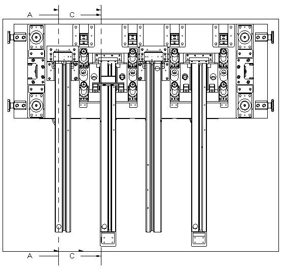 Oblique cutting end die for front anti-collision beam with B-shaped section