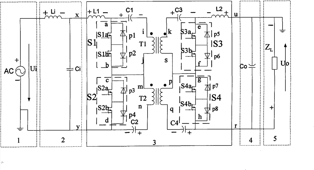 Cuk-converter-based high-frequency isolated three-level alternating current (AC)-AC converter