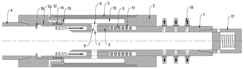 A hydraulically driven horizontal directional drilling engineering geological survey pressurized water test device