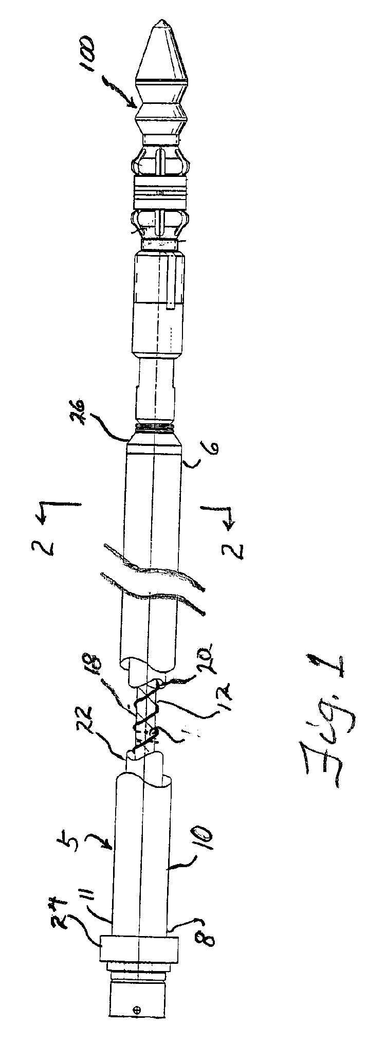 Flexible shaft with a helically wound data cable supporting a smooth outer sleeve for eddy current probe