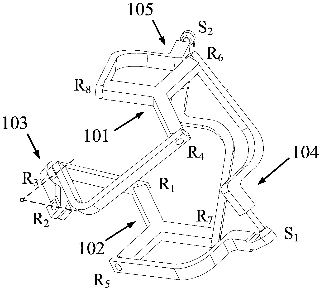 Two-degree-of-freedom equal-diameter sphere pure-rolling parallel rotating mechanism