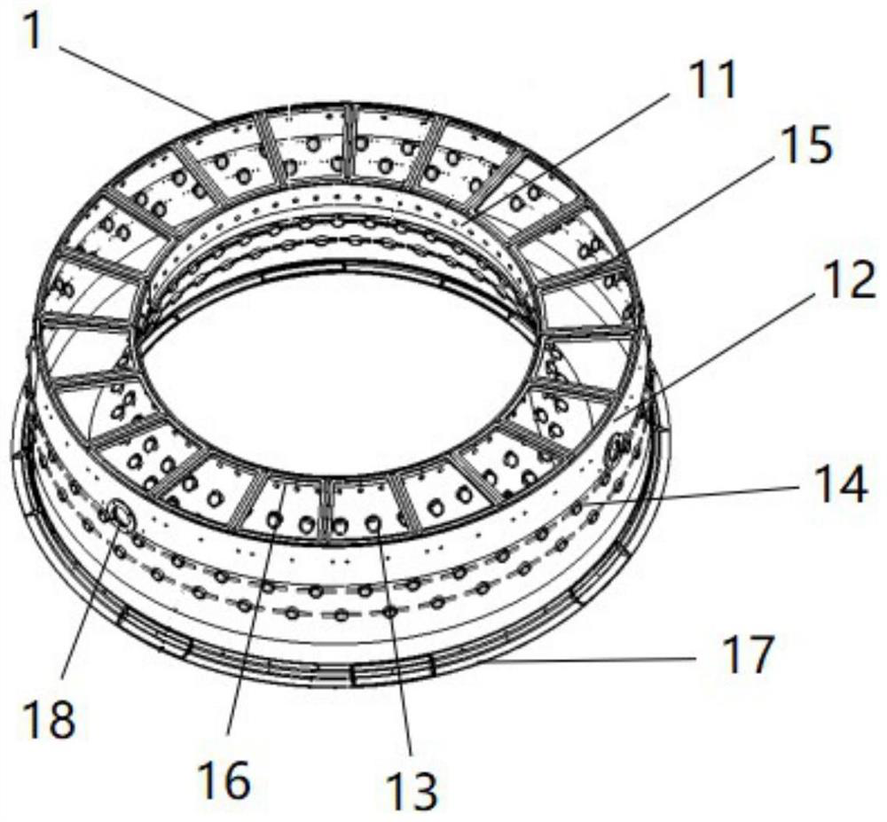 Ceramic-based composite material full-ring flame tube, shaping mold and preparation method of ceramic-based composite material full-ring flame tube