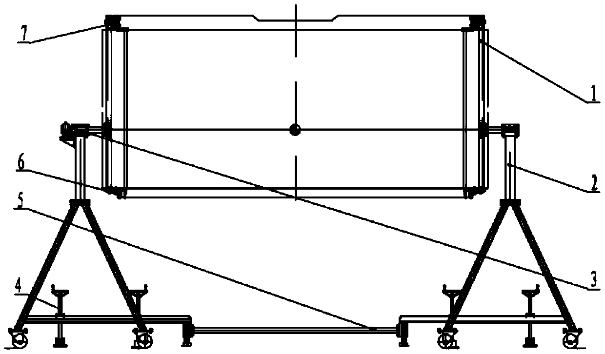 A large satellite frame painting turning device