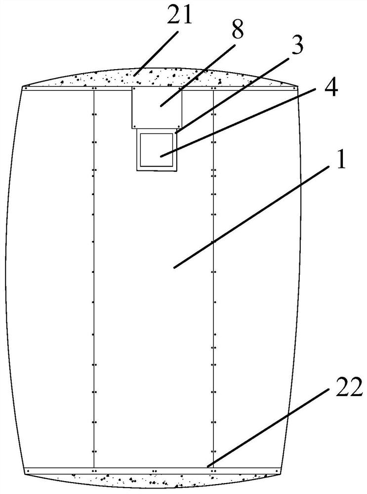 Horizontal clamping type wall capable of containing pipeline and construction method