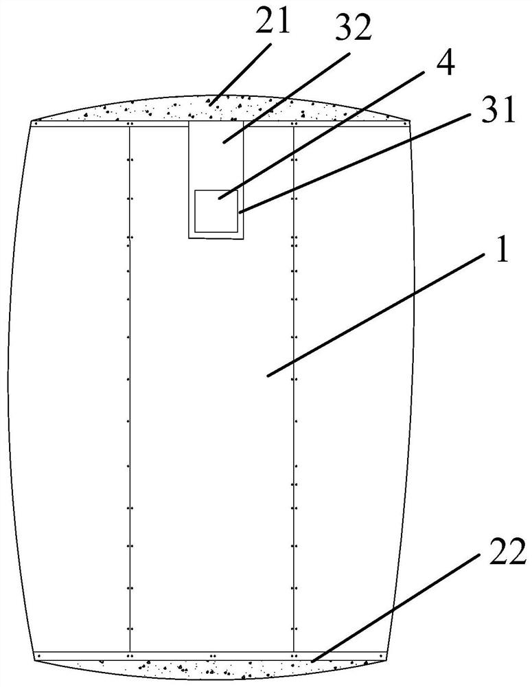 Horizontal clamping type wall capable of containing pipeline and construction method