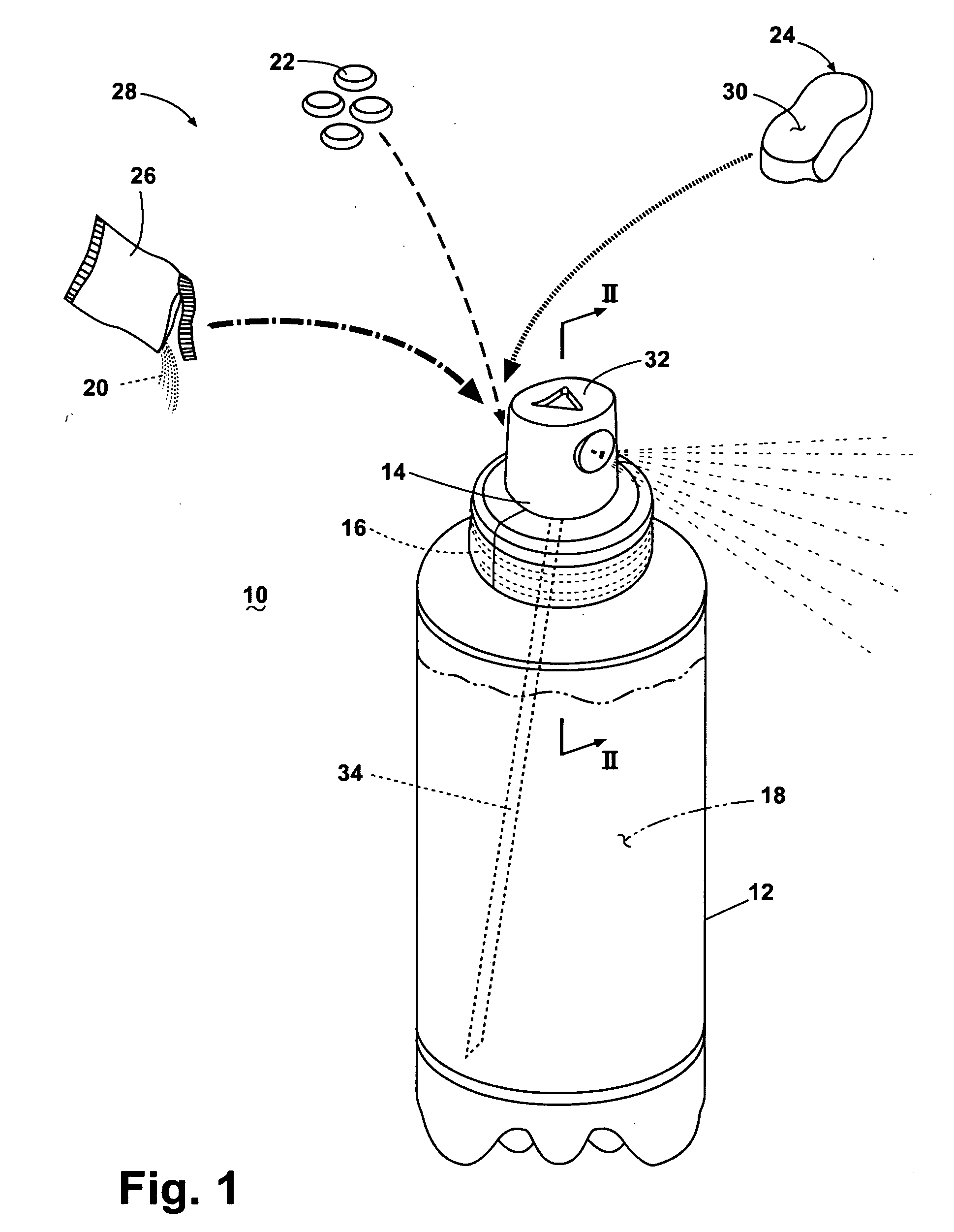 Effervescent detergent dispenser kit and method
