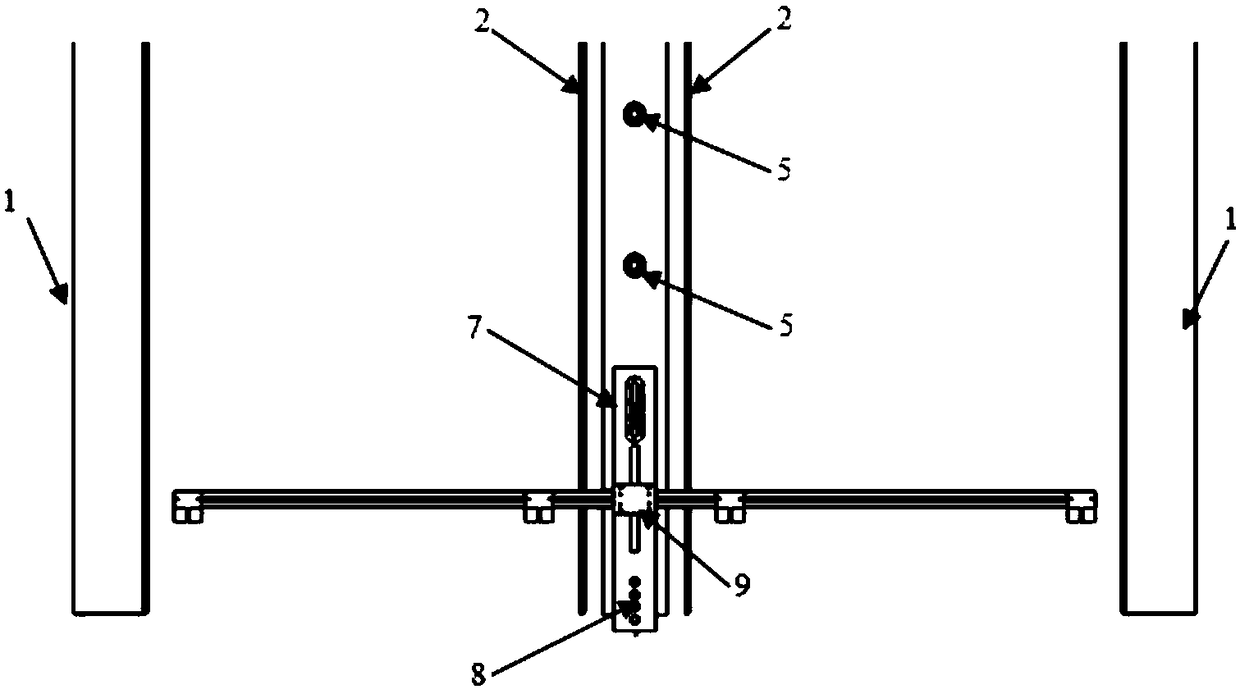 Large-scale air freighter floor guide rail installing device and installing method