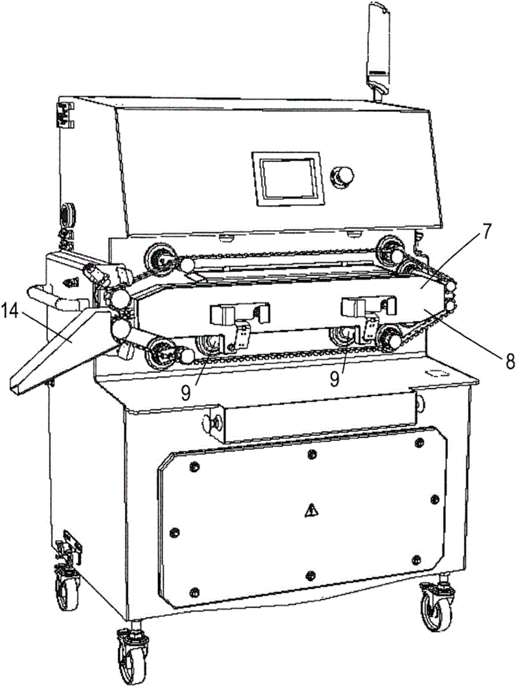 Device for treating a string of sausages