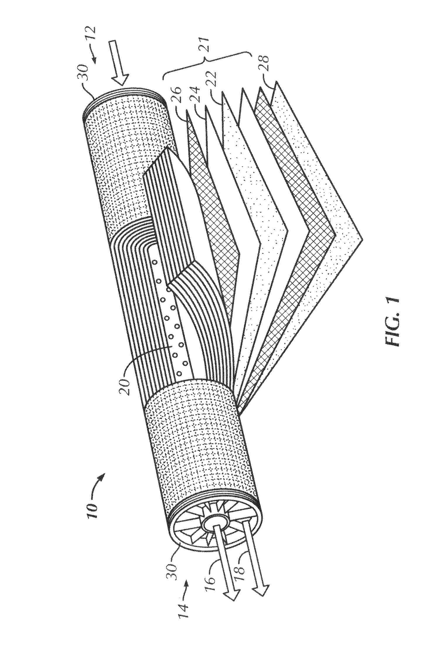 Cross-flow filtration apparatus with biocidal feed spacer