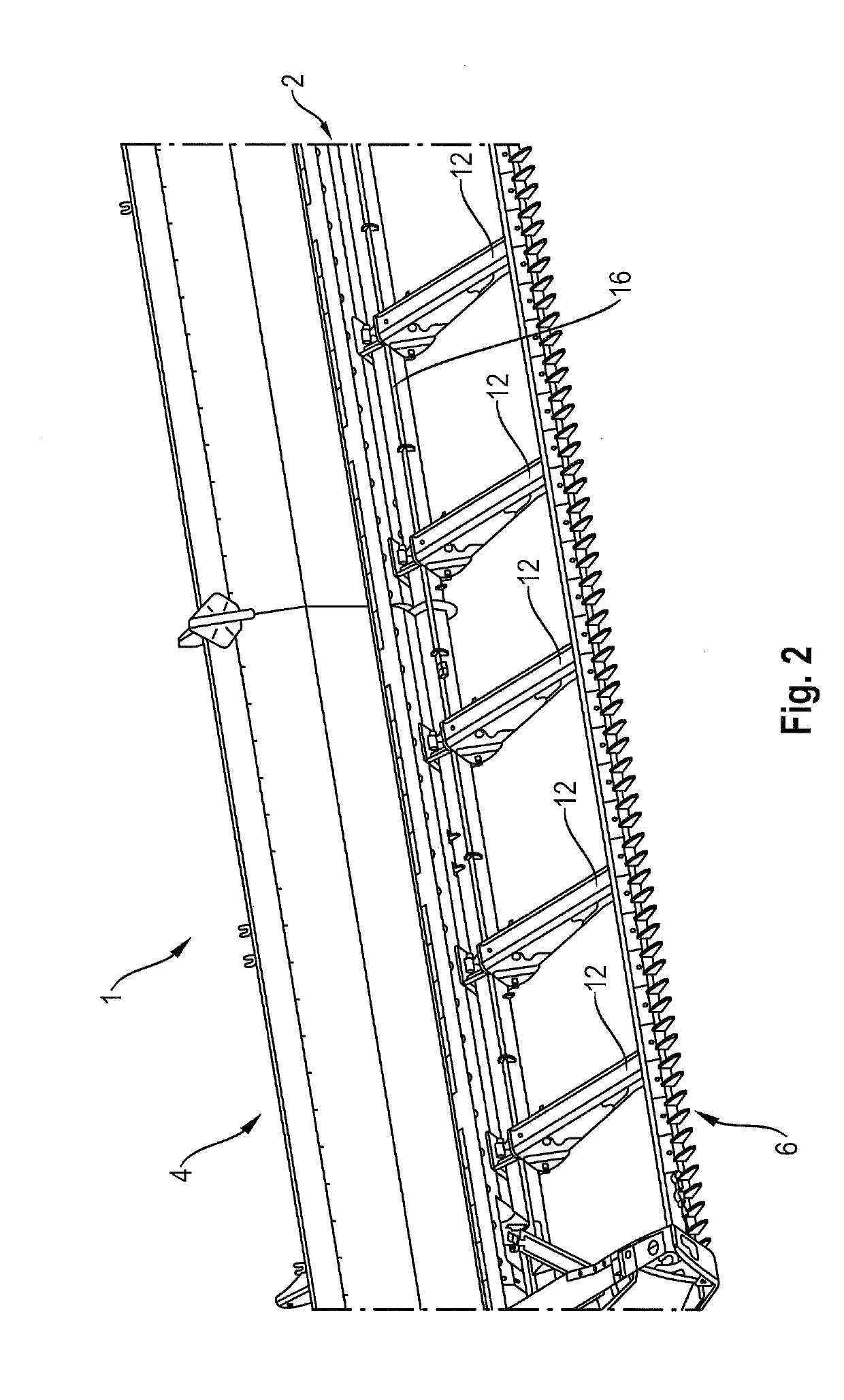 Hight control system for a front harvesting attachment