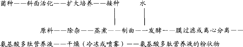 Aminoacid polypeptide nutrient fluid, preparation method thereof and use