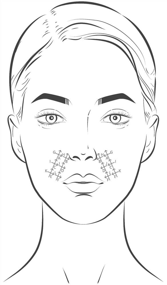 Beauty injection method adopting multi-dimensional mesh line sculpture and skin regeneration beauty injection