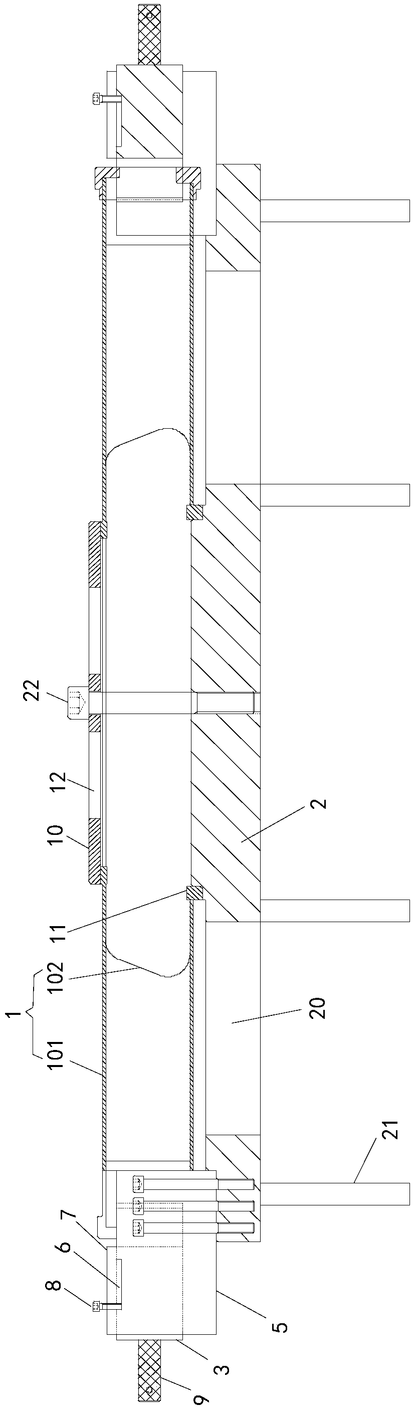 Integrated device for angular alignment and detection of turbine supporting casing support plates