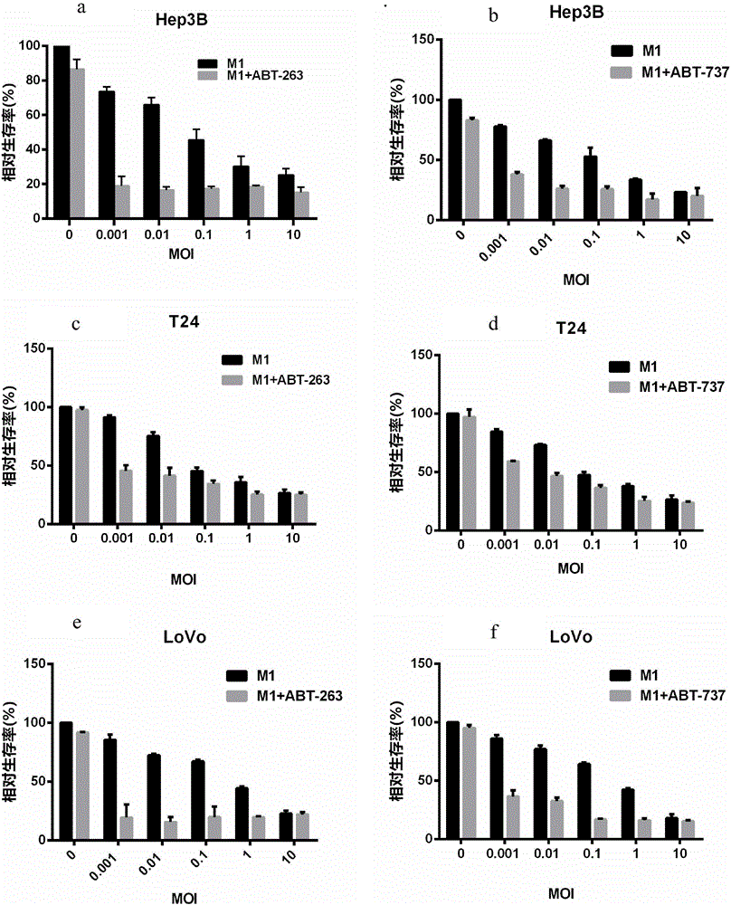 Application of Bcl-xL inhibitor and oncolytic virus to preparation of anti-tumor medicines