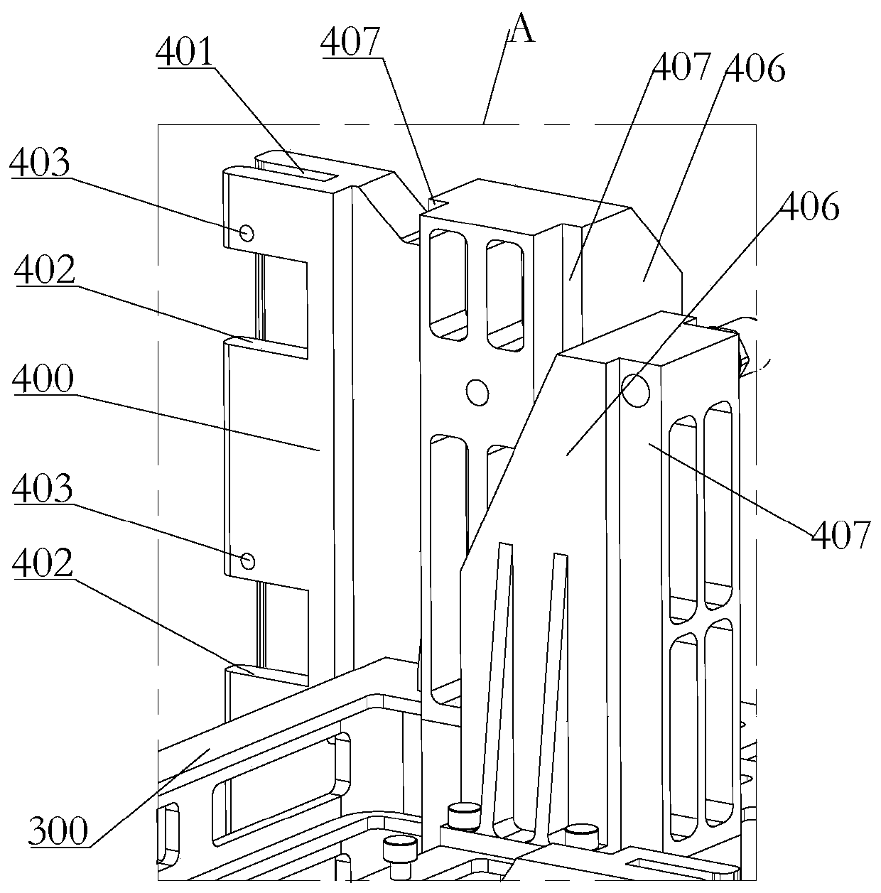 Locking support mechanism and exposure device of material exposure test box