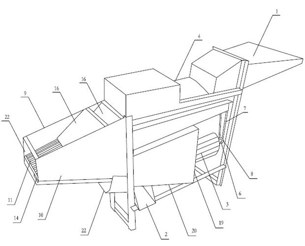 Corn thresher with screening and winnowing device