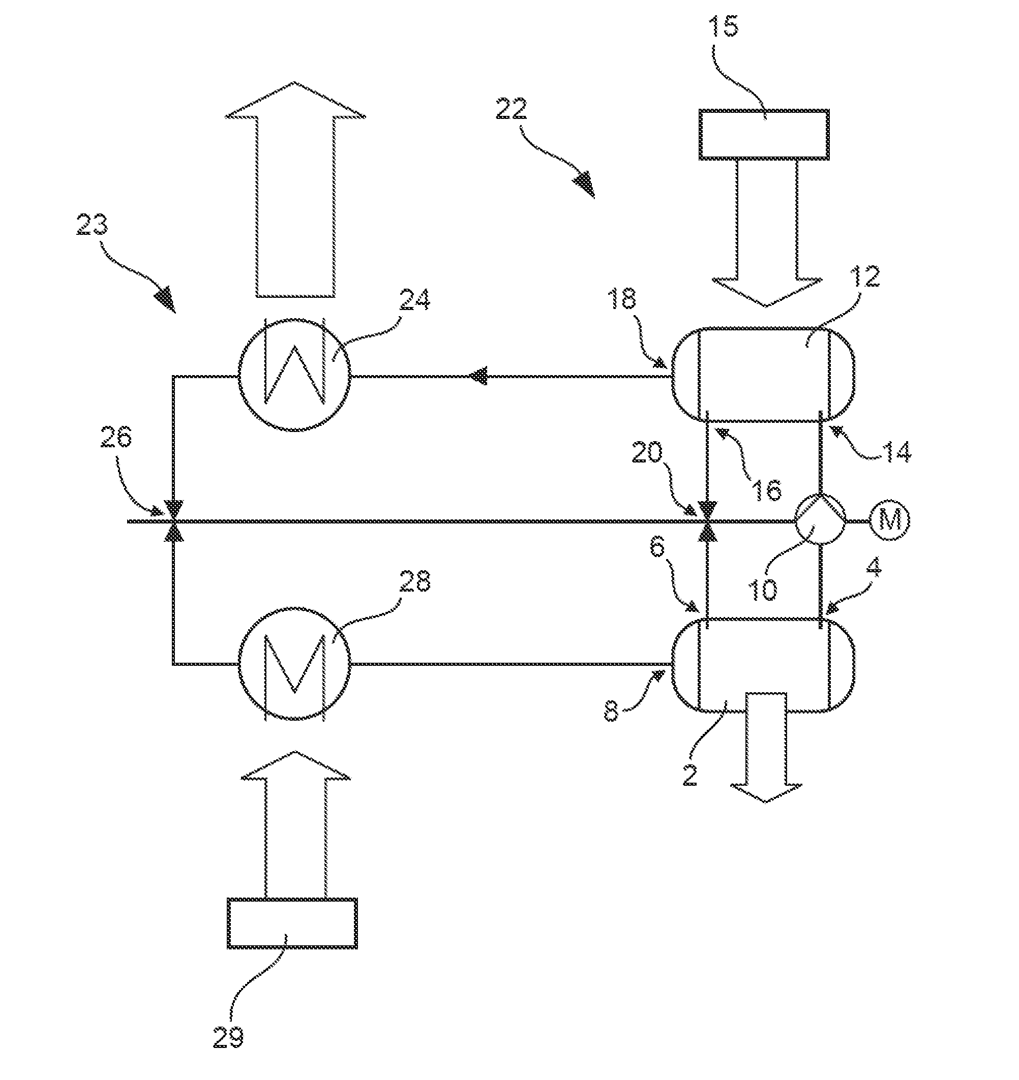 Vehicle with a cooling system for cooling and method for cooling in a vehicle