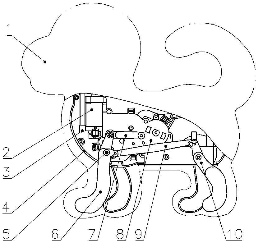 Steering device for mechanical walking toys