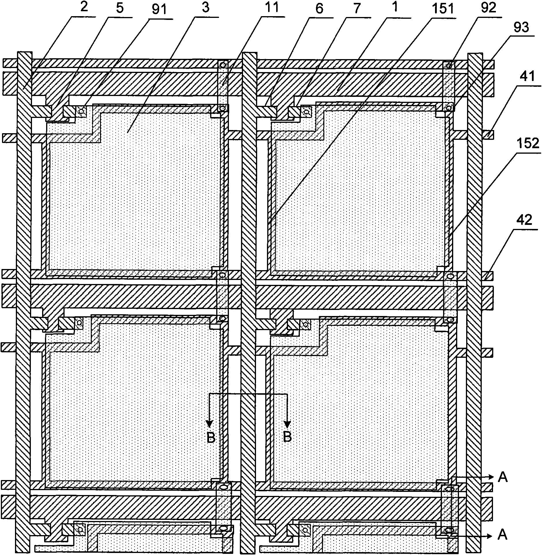 TFT-LCD pixel structure, manufacturing method and broken wire repairing method