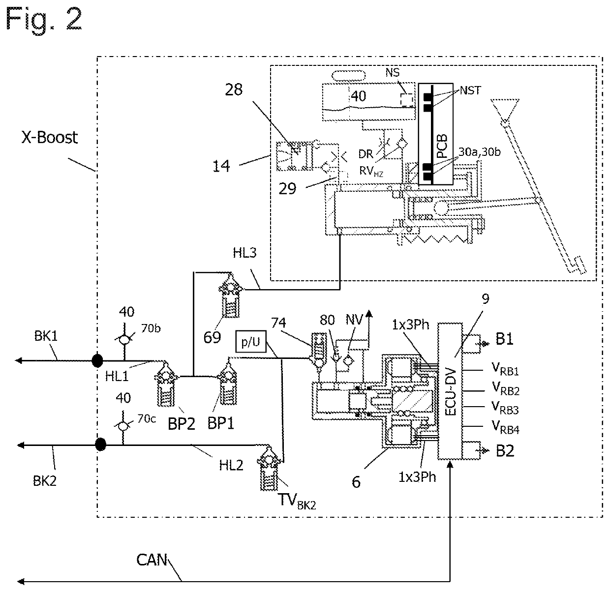 Brake system and method for controlling a brake system