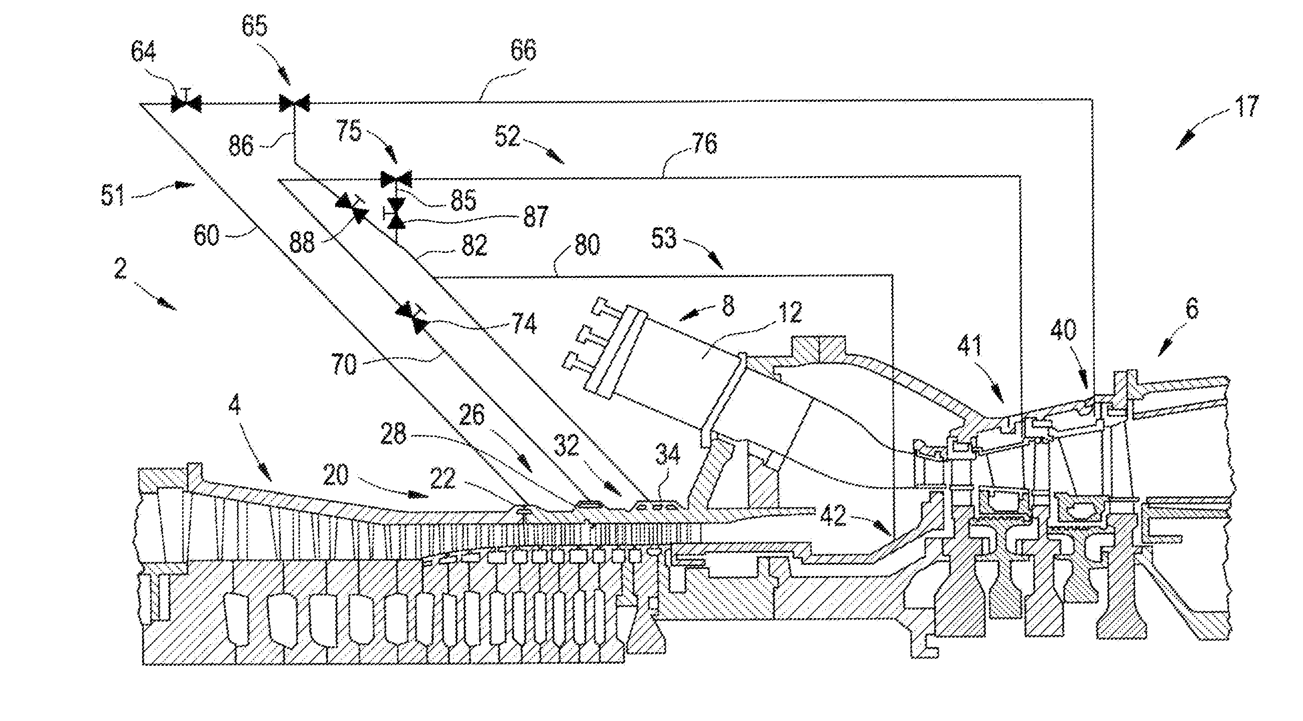 System for delivering air from a multi-stage compressor to a turbine portion of a gas turbine engine
