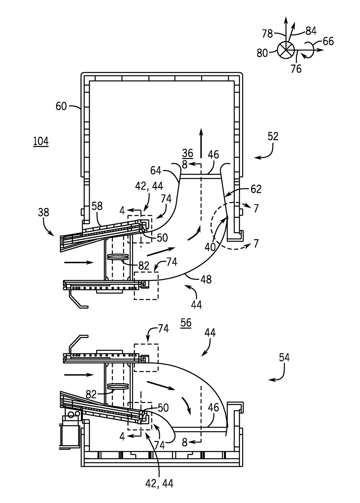 System of supporting turbine diffuser