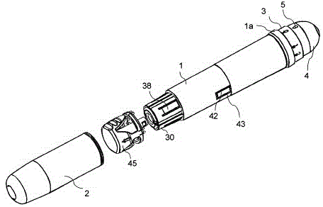 Device for automatic injection of two doses of medicine