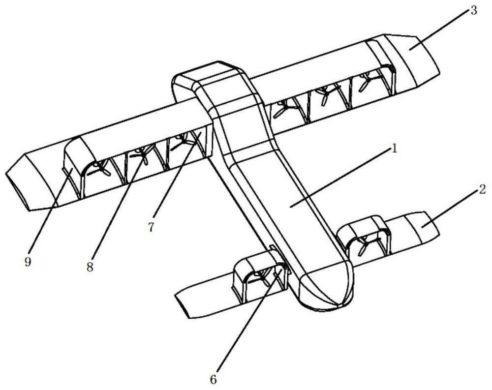 Layout and control method of a distributed power tilt-wing aircraft