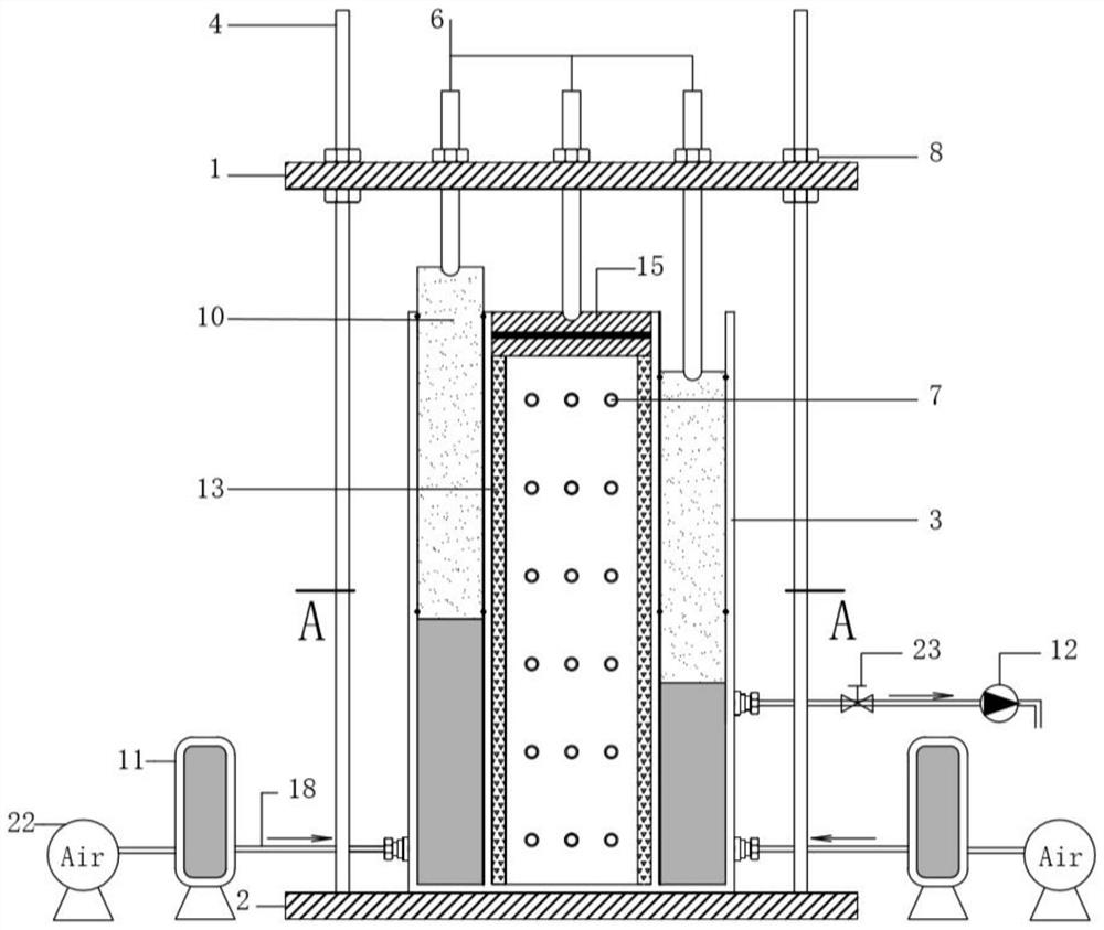 Multifunctional soil body permeability and pollutant interception capacity testing device