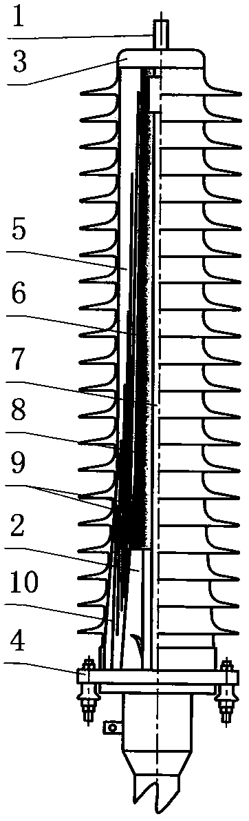 A capacitive cable terminal not filled with insulating medium