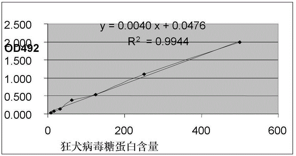 Detection method of glycoprotein content in rabies vaccine