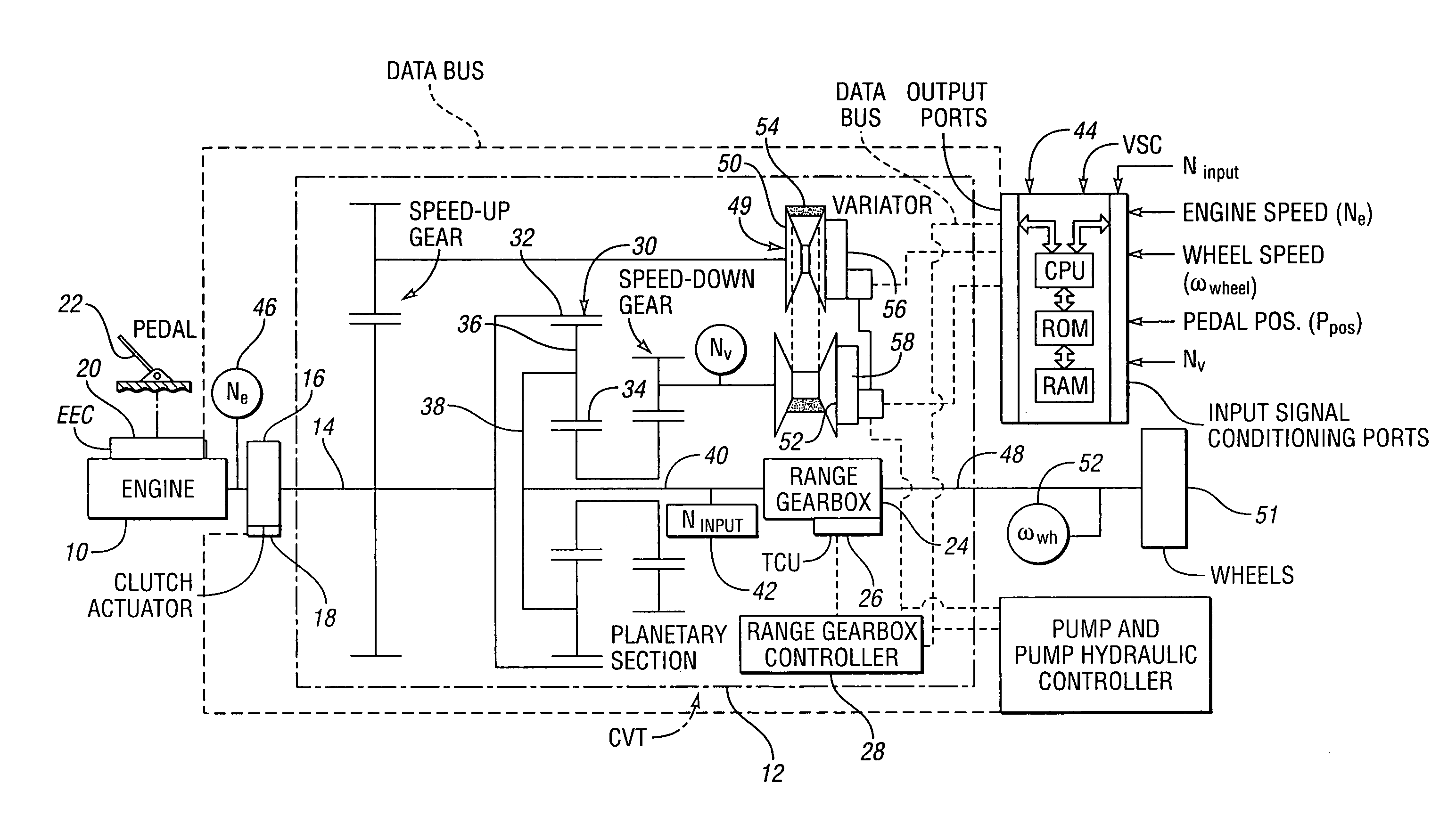 Method for controlling a vehicle powertrain having step ratio gearing and a continuously variable transmission to achieve optimum engine fuel economy