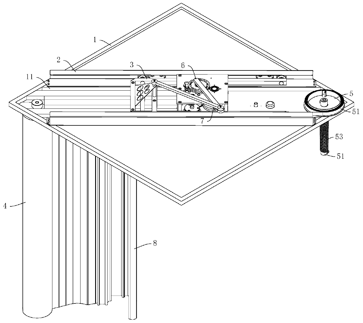 Tackle system of one-way door