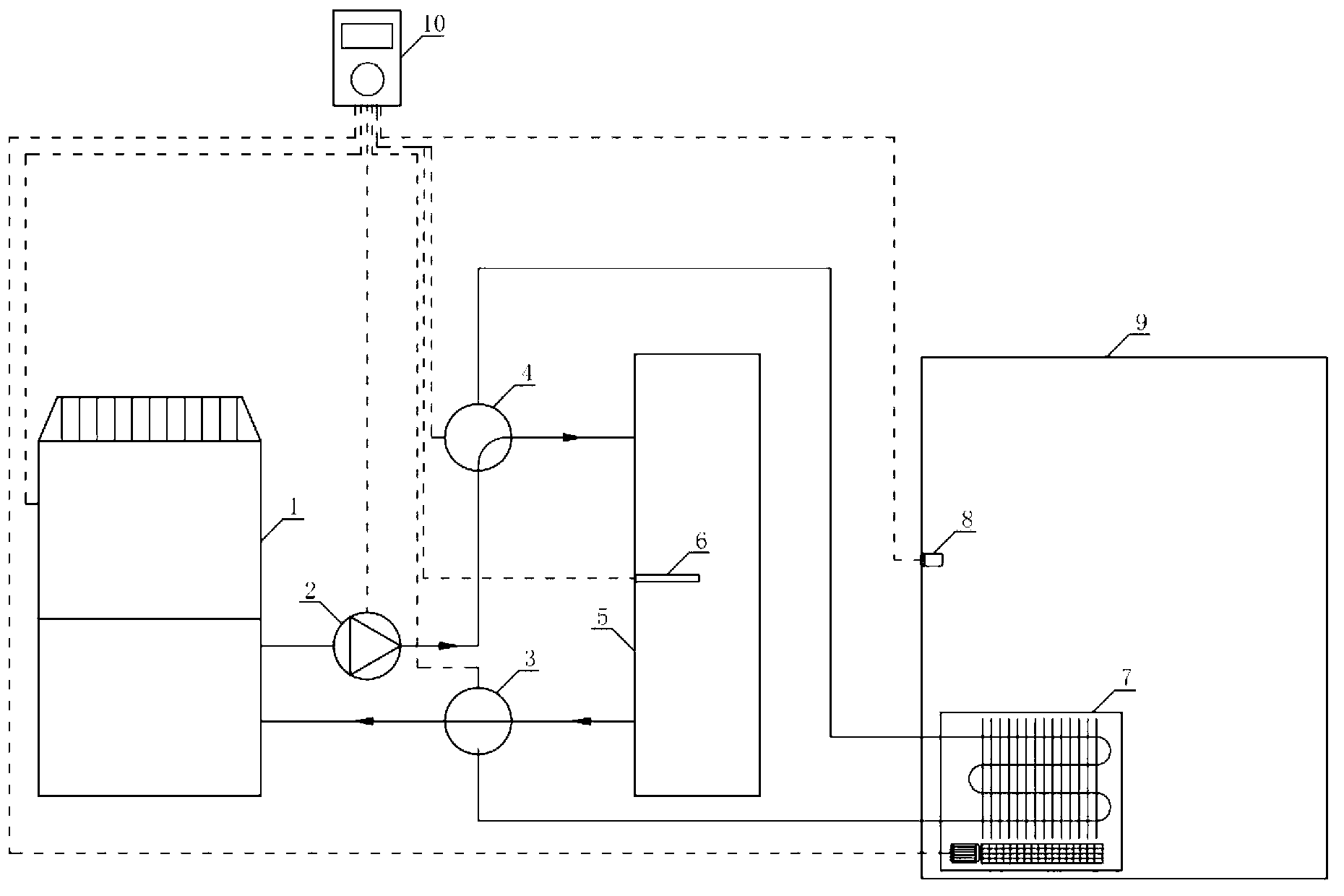 Heat pump air-conditioning system combining air source heat pump with small temperature difference heat exchange tail end